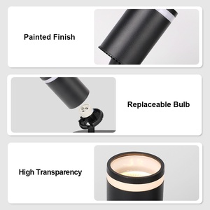 Spot <span class=keywords><strong>LED</strong></span> rotatif en aluminium noir et blanc, design moderne, <span class=keywords><strong>ampoule</strong></span> <span class=keywords><strong>GU10</strong></span> remplaçable, luminaire décoratif pour plafond - Product Image 5