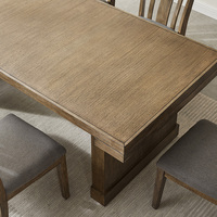 Ensemble de table à manger rectangulaire moderne avec 8 chaises, table extensible en bois massif, mobilier de restaurant de style vintage