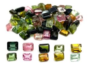 4x6mm Tourmaline Naturelle Octogone Coupe Facettes Pierres Précieuses En Vrac Pour La Fabrication De Bijoux Multi Tourmaline Pierre Calibré Perles Vente - Product Image 1
