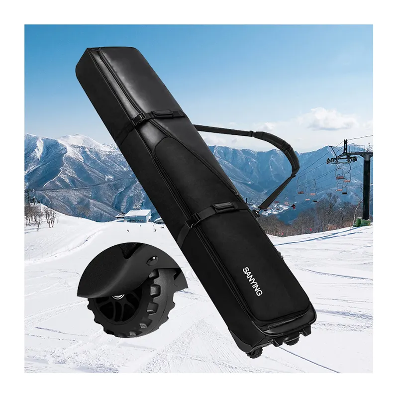 BSCI Hersteller Ausrüstung Räder gepolsterte Ski-Tasche ultimative Doppelski-Snowboard-Reisetasche wasserdichte Roller-Schlittschuhlauftasche