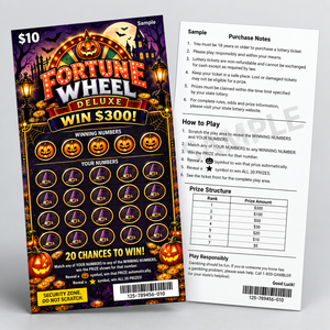 Cartes de jeu à gratter instantanées de haute qualité, personnalisées, couleur intégrale, thème Halloween, impression numérique amusante, billets de loterie - Product Image 2