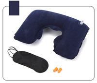 Oreiller de voyage gonflable personnalisé en forme de U en PVC floqué avec logo