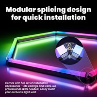 Lampes de garage hexagonales RGB avec synchronisation musicale, modes de gradation et de vitesse, éclairage de plafond en nid d'abeille DIY pour salle de jeux et atelier