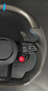 Volant de voiture personnalisé en fibre de carbone avec palettes de changement de vitesse pour <span class=keywords><strong>Audi</strong></span> RS A3 A4 <span class=keywords><strong>A5</strong></span> A6 A7 Q3 Q5 Q7 S3 S4 S5 S6 avec bouton Start-Stop - Product Image 6