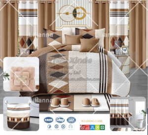 Conjunto de cama espalhada conjunto de cama com cortinas 24 peças com conjunto de banheiro - Product Image 3