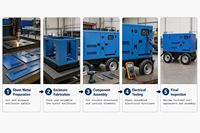 Groupe électrogène diesel silencieux 20-50 kW, triphasé, refroidi par eau, ATS, démarrage automatique, puissance de secours, 1800 tr/min, 50 Hz