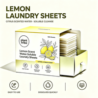 Feuilles de lessive parfum citron, portables, dissolvables, nettoyage en profondeur, papier de lessive aux agrumes frais