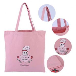 Custom Logo <b>Printed</b> Recyclable Plain Cotton Canvas Shopping Tote Bag - Product Image 4