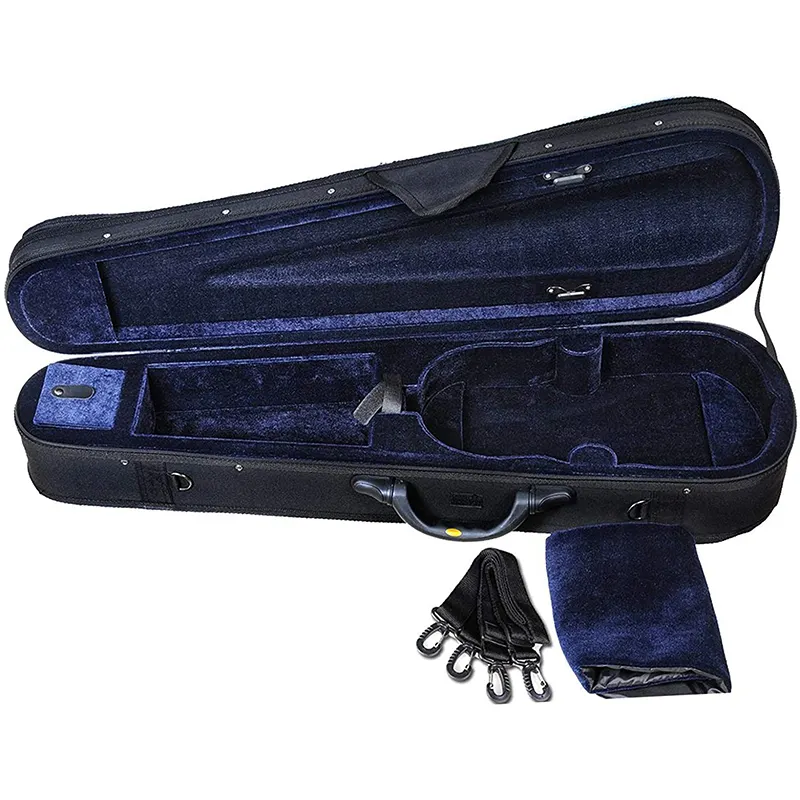4/4 Full Size Violine Hard Case Basic Profession elle dreieckige Form Rucksack Super Light Suspension Schwarz mit verstellbaren Trägern