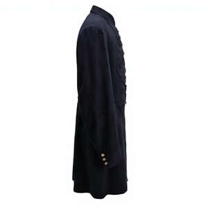 Manteau long pour homme du XIXe siècle, uniforme historique, vêtement d'extérieur à manches longues, style musée, à un seul bouton - Product Image 5