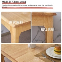 Table à manger carrée en bois massif de 0.8m personnalisée, style nordique simple et moderne pour petits appartements, chaises incluses-Ménage