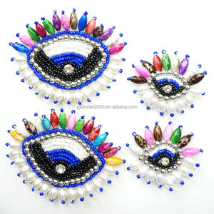 PH014 Custom Handmade Hot Fix Diamant Patch DIY Evil Eye Strass Perlen Applique Patch - Product Image 4