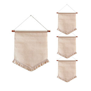 لافتة قماشية فارغة مخصصة مع شرابات أنيقة قاعدة سادة مثالية للتجميل تصنعها بنفسك معلقة على الحائط الفريدة للاحتفال - Product Image 4