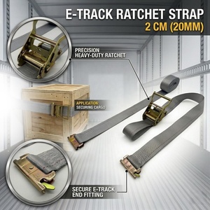 Sangles de tension à cliquet de 2 pouces, 12, 16 et 20 pieds, pour transport et logistique, avec attaches E-Track, certifiées CE - Product Image 1