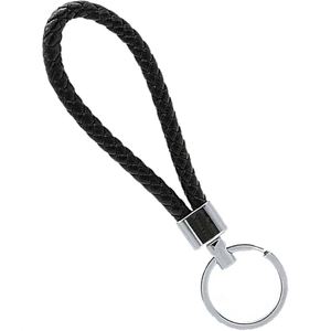 Porte-clés en cuir tressé de créateur pour homme, anneau porte-clés en acier inoxydable, sangle tissée tendance, pendentif de voiture, accessoires faits à la main pour femme - Product Image 1