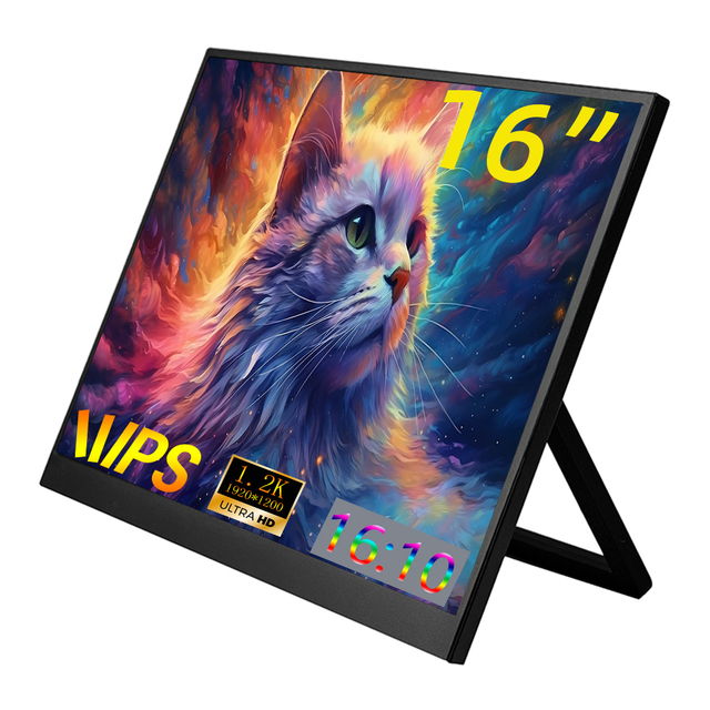 Portable 16 Inch FHD IPS Monitor with USB-C 60-180Hz Refresh Rate Built-in Speaker for Gaming Laptop & PC Use