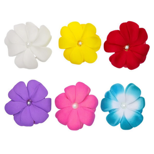 Fermaglio per capelli a doppio strato con fiore a forma di uovo, 5,5 cm, in tessuto, stile dolce, per uso quotidiano femminile, multifunzione, confezione in sacchetto OPP. - Product Image 3