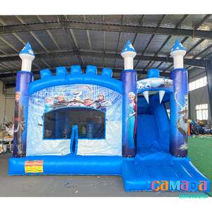 Château gonflable commercial bleu et blanc, glissière combinée château de la reine des glaces, pour enfants - Product Image 4