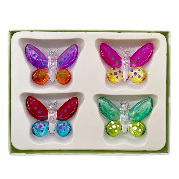 Set decorated with colorful Christmas crystal butterfly glass decorative crafts