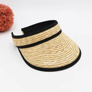 V Wheat Straw Fancy Straw Big Summer Hats Sun Visor Beach Hats