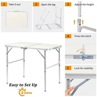 Table de pique-nique pliable d'extérieur en alliage d'aluminium léger et robuste, design moderne, vente en gros