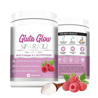 Poudre Multi-Collagène L-Glutathion Gluta Glow Sparkle pour l'éclaircissement et l'anti-âge de la peau, supplément pour un éclat radieux