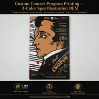 Impression de livrets de programmes de concert personnalisés, illustration en couleur 3D, reliure à cheval, papier d'art, impression offset, OEM