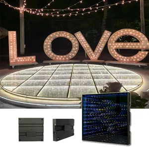 Wedding Decoration Golden Infinity Double Mirror Portable Led Dance Floor