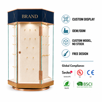 Présentoir à bijoux LED de luxe en gros pour les magasins de détail avec solution de logo personnalisé