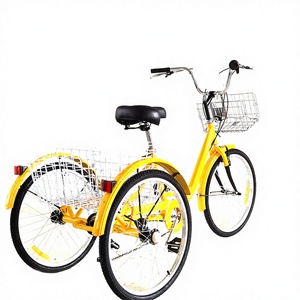 Triciclo para Adultos Mayores con Ruedas Grandes/Neumáticos Gruesos de 24 Pulgadas, Cuadro de Acero, Frenos Delanteros/Traseros de Aluminio, 7 Velocidades, Capacidad de Carga de 160 kg, SH-Adult Tricyc - Product Image 4