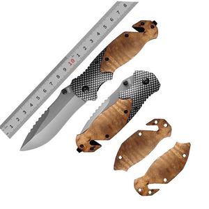 Cuchillo X50 de Alta Calidad con Mango de Madera, Cuchillo Plegable Táctico de Supervivencia para Exteriores, Cuchillo de Bolsillo Personalizado para Camping - Product Image 2