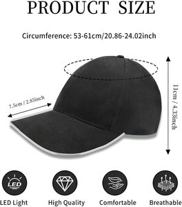 Gorra de Béisbol LED Unisex de Algodón Puro, Antideslizante, Duradera, para Múltiples Ocasiones, para Hombres/Mujeres, Verano, Deportes, Conciertos, Fiestas - Product Image 2