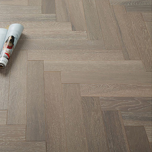 Pavimento in Parquet multistrato a 3 strati in <span class=keywords><strong>rovere</strong></span> a spina di pesce <span class=keywords><strong>grigio</strong></span> marrone per interni - Product Image 4