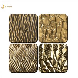 EX172 Factory 4x8 Embossed Stainless Steel <b>Plate</b> 304J1 3D Embossed Gold Mirror <b>Surface</b> Interior Decoration Panel - Product Image 2