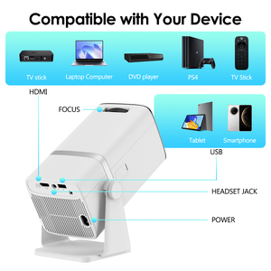 Android 13 <b>Mini</b> Smart 720P HD Portable WiFi 6 & 5.0 Wireless Compact Home A86 Projector A86 Android 13 Projector A86 - Product Image 2