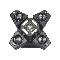 Mini projecteur laser stroboscopique 3-en-1, éclairage de scène DJ LED 60W, lumière disco boule magique RGBW, tête mobile dynamique à quatre bras