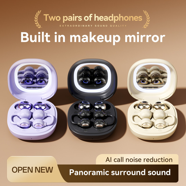 2026 New M165 Four-in-One Dual Headset Sleep Mode Long Battery Life High Sound Quality Low Latency for 6.0 Ear Clip Style