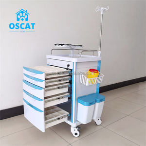 OSCAT EX-T01 수의학 장비 응급 카트 스테인레스 스틸 의료 트롤리 ABS 플라스틱 금속 재료 클리닉 - Product Image 6