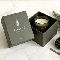Caja de Regalo Rígida de Lujo de Dos Piezas con Tapa para Velas Aromáticas Cuadradas