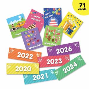 Calendario mensual de bolsillo con 71 tarjetas (tela de poliéster 420D) para el aula, aprendizaje en casa, oficina, material escolar para niños - Product Image 3