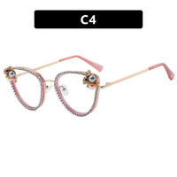 Gafas ópticas Vintage ojo de gato Anti luz azul gafas de lujo diseñador diamante perla Anti luz azul Metal ordenador hombres mujeres gafas