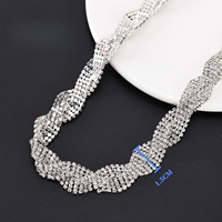Cadenas de Cristal de Vidrio de 1 Yarda para Costura, Adornos de Cristal, Apliques de Cristal con Garras para Vestidos