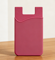 Porte-cartes de téléphone en silicone d'usine, pochette autocollante 3M, logo personnalisé, porte-cartes de crédit, porte-cartes d'identité, cadeaux promotionnels d'affaires