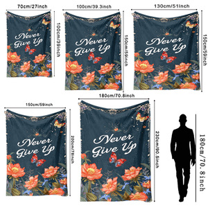 Couverture en flanelle à motif floral, couverture de canapé, couverture de sieste, légère et respirante pour la chambre à coucher, le salon, impression personnalisée OEM ODM - Product Image 6