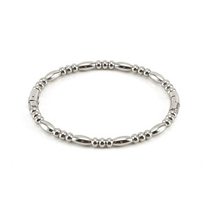 Zogxin Titanium Steel Beaded <b>Bangle</b> 18K Gold <b>Silver</b> Color Unisex Fashion Jewelry <b>Bracelet</b> - Product Image 3