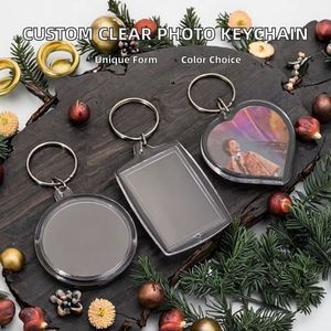 DIY Blank Clear Acrylic Photo Holder Keychain Custom Picture Insert <b>Keyring</b> for DIY Craft Projects and Bag Charms - Product Image 5