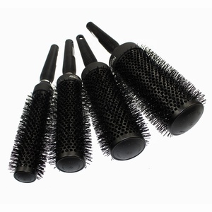 Secador de <span class=keywords><strong>cepillo</strong></span> de pelo profesional barril de aluminio <span class=keywords><strong>cepillo</strong></span> de pelo redondo de cerdas de jabalí de cerámica iónica térmica caliente - Product Image 1