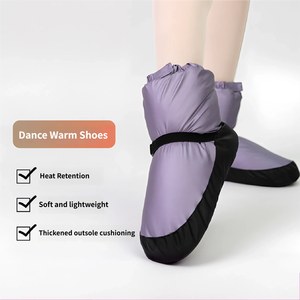 Bottines chaudes pour femmes en cuir véritable doux avec doublure en PU, semelle épaisse imperméable, antidérapantes, chaussures de danse d'hiver, ballerines - Product Image 1