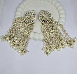 Pendientes de lujo Royal Peacock, conjunto kundan de Jhumky, joyería tradicional nupcial para boda. - Product Image 3