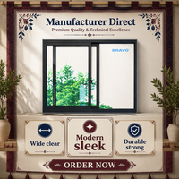 Ventanas Corredizas Horizontales Modernas de Aleación de Aluminio para Casas con Malla de Acero Inoxidable 71.5'*47.5'